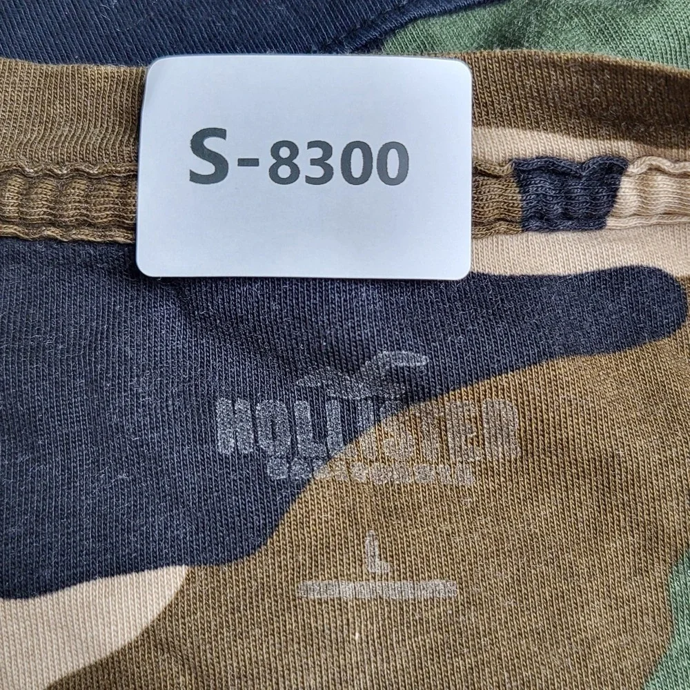 Hollister Men Shirt L Camo Camouflage California Logo‎ Graphic Print